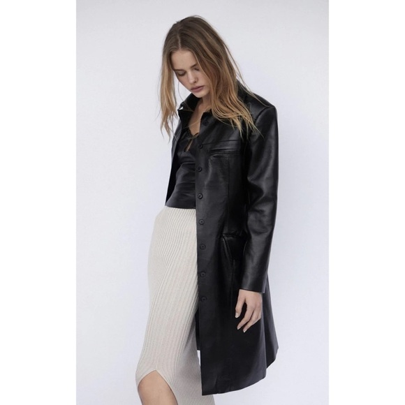 AYA MUSE Skirt Pisa Ribbed Knit Maxi Slit Metallic Stretchy Beige S NWT - Picture 6 of 6